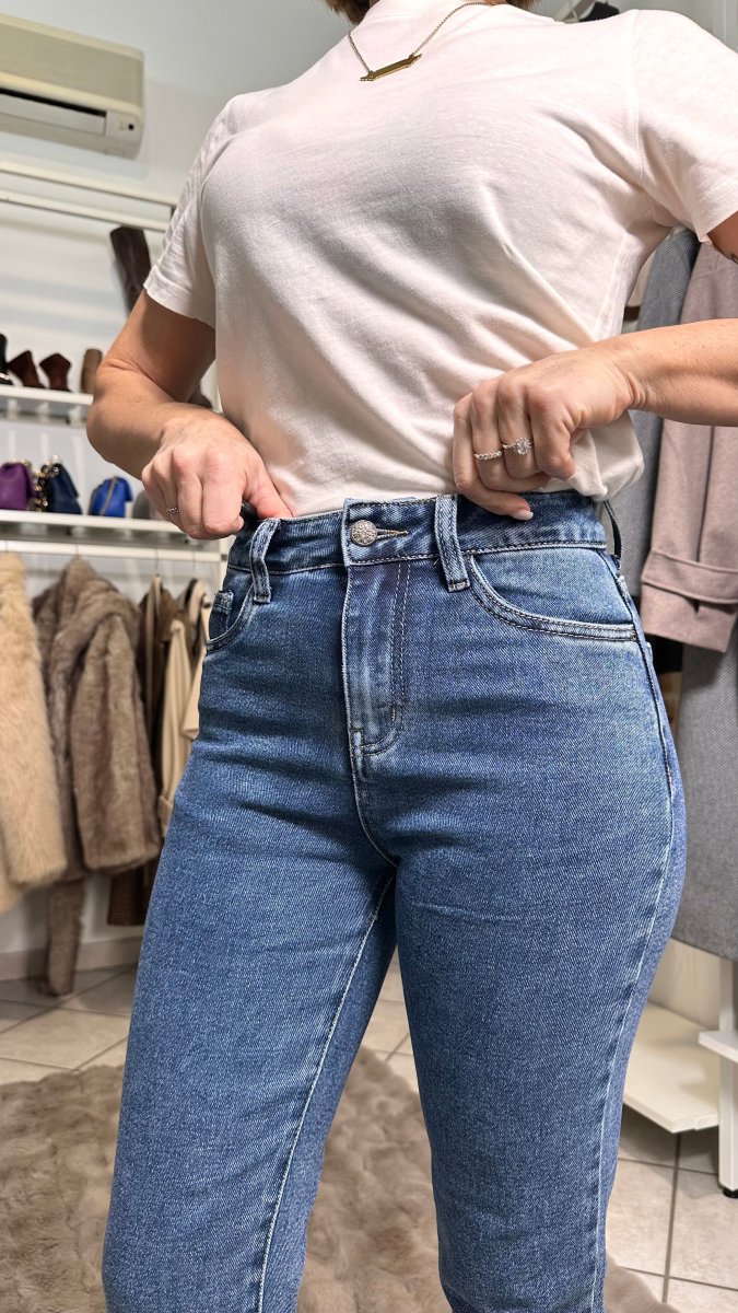 Jeans Mom Fit Classico – Denim Blu Medio - immagine 6