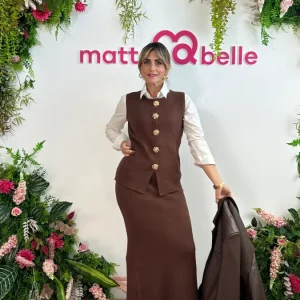 Coordinato Rose Giro Manica Marrone