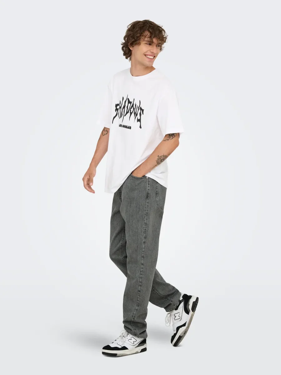 ONLY & SONS ONSTYE LOOSE TAPE JEANS - Col. grigio - immagine 2