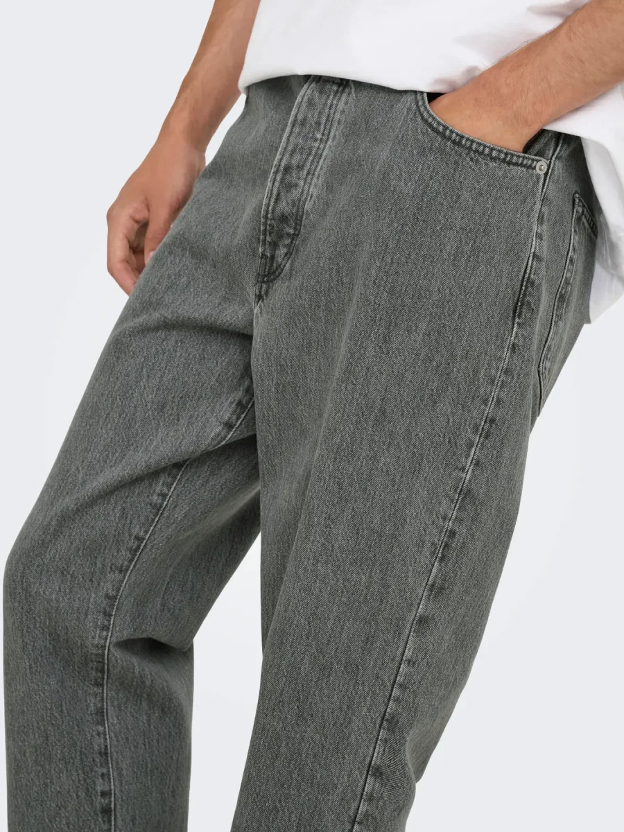 ONLY & SONS ONSTYE LOOSE TAPE JEANS - Col. grigio - immagine 5