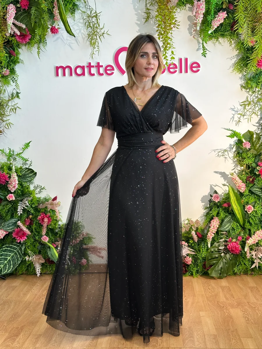 Abito Charlotte glitter regular nero