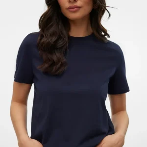 Vero Moda - T-shirt basic PAULINA - col. blu scuro
