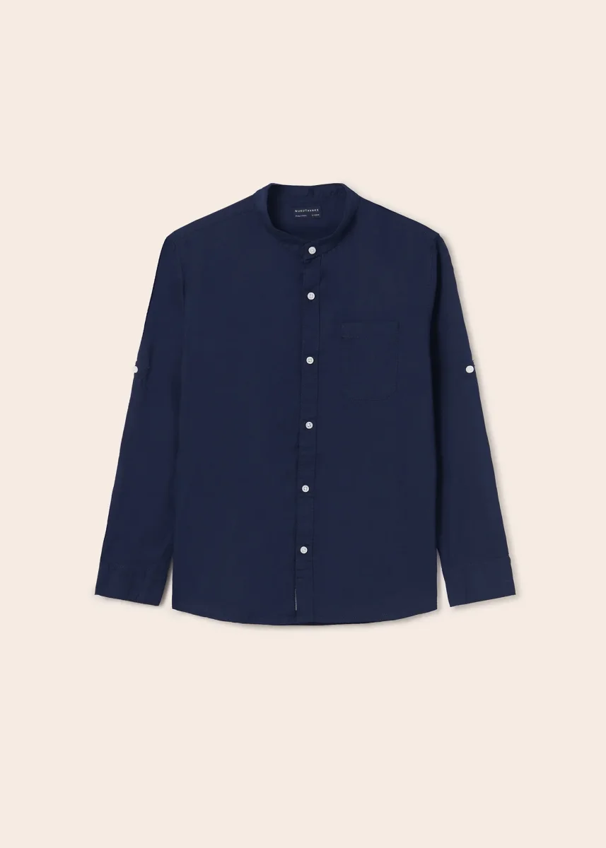 Camicia colletto coreana cotone sostenibile ragazzo nukutavake Art. 23-06115-079 - immagine 2