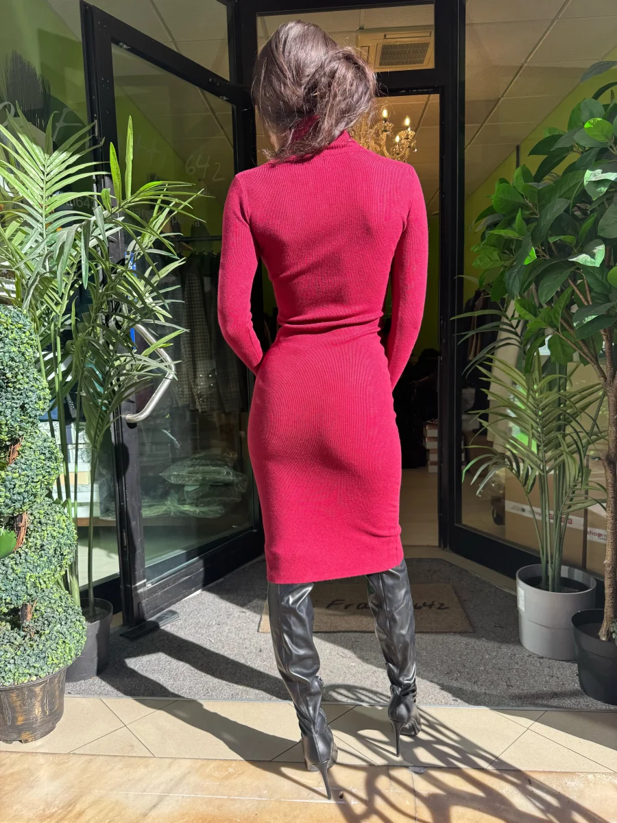 Abito in maglia collo alto lungo 3 colori disponibili - immagine 5