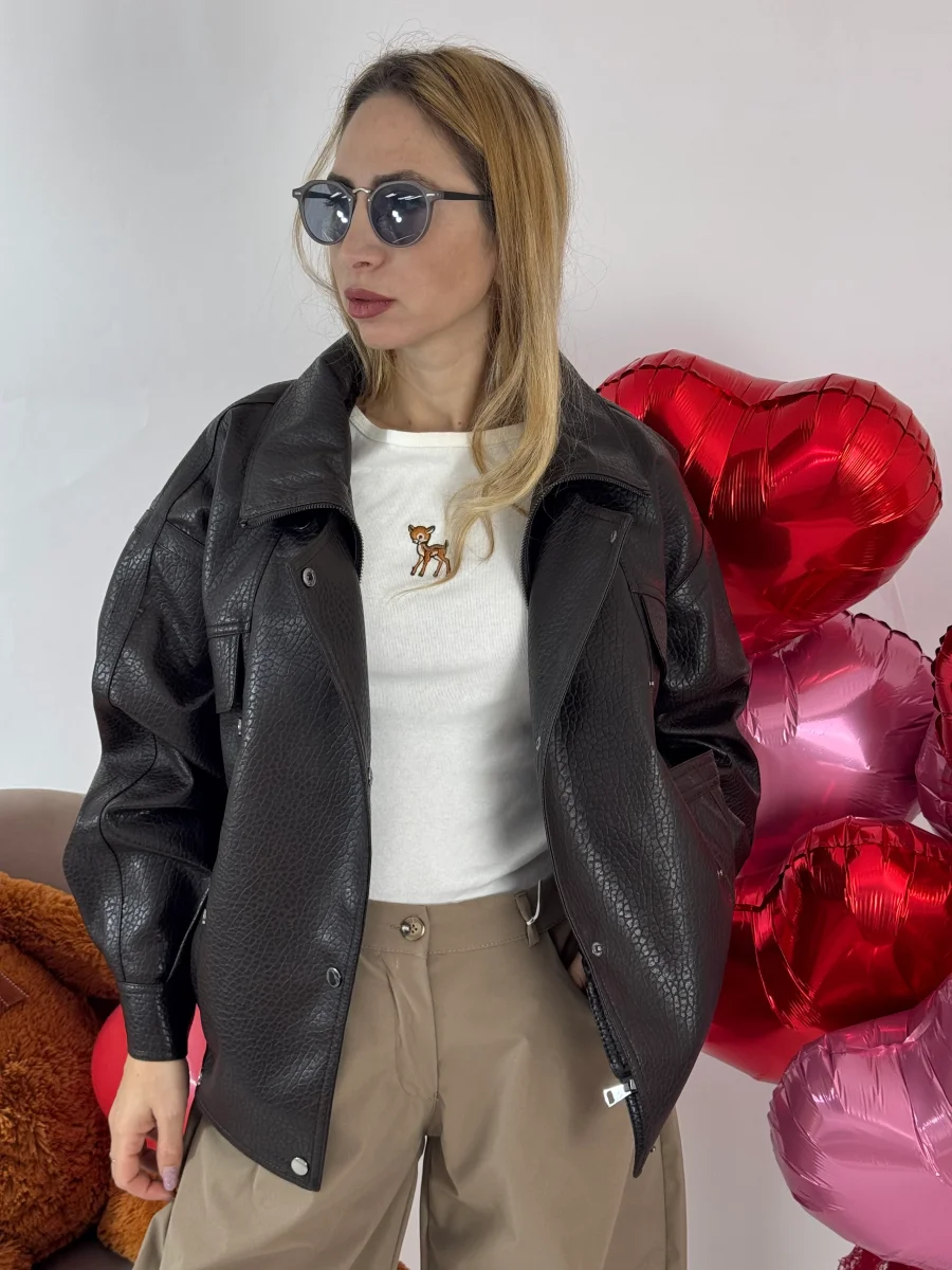 BOMBER ECOPELLE CHOCO KATE - immagine 2