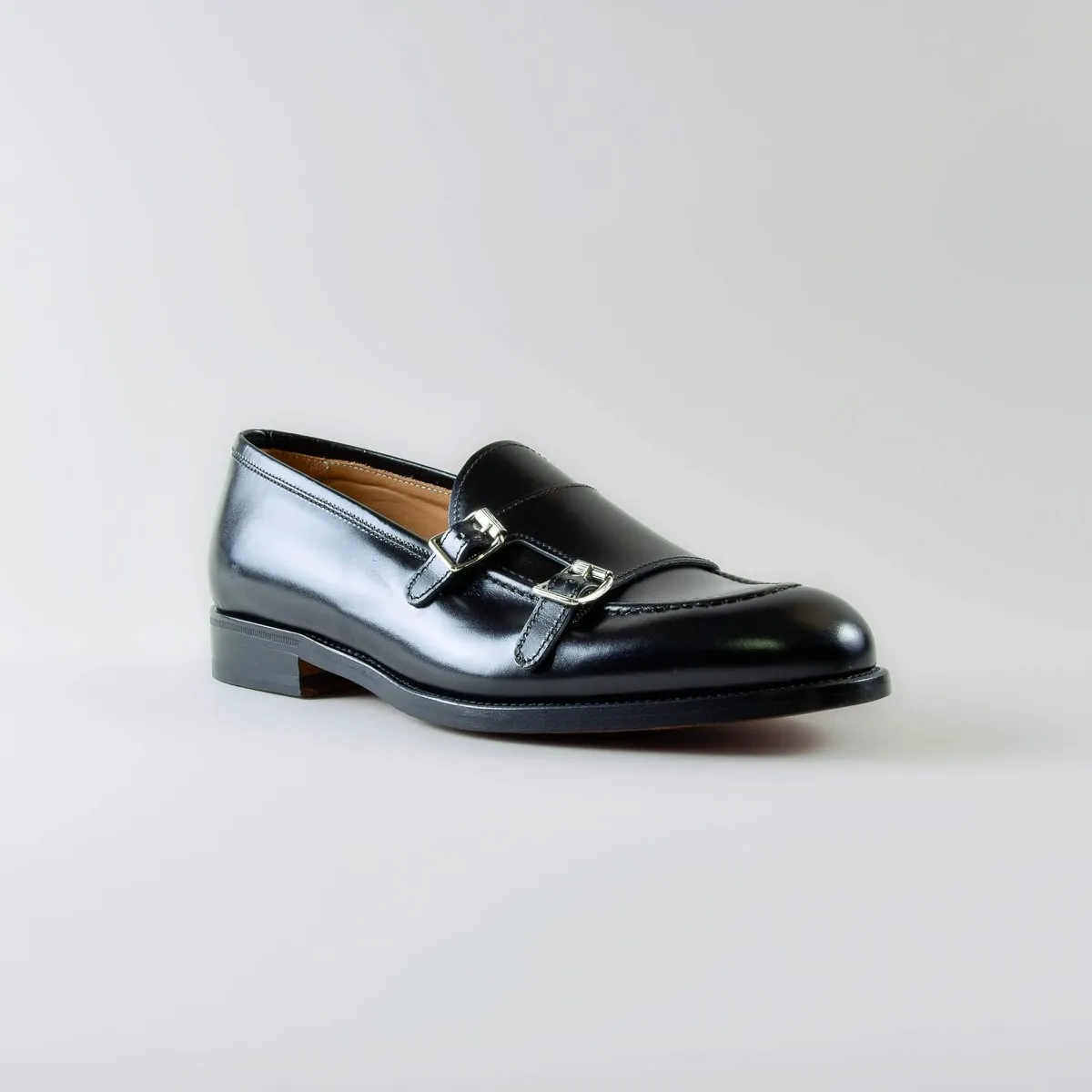 Filippo Mocassini Doppia Fibbia in Pelle di Vitello Spazzolata Nera - immagine 3