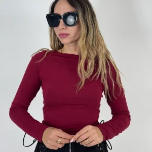 MAGLIA SCOLLO A BARCA BORDEAUX