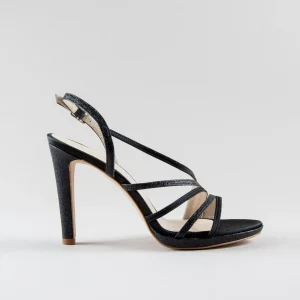Sandalo Jasmine 100pl mm – Satin Nero e Glitter Nero