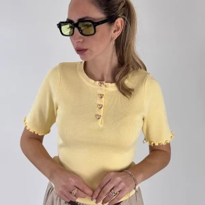 MAGLIA BRENDA CUORICINI GIALLA