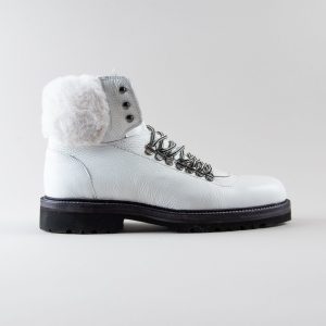 Stivaletti Gerald in Pelle Martellata Bianca