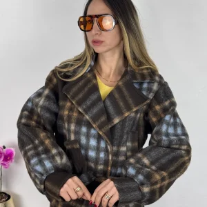 BOMBER SALLY TESSUTO CALDO AZZURRO