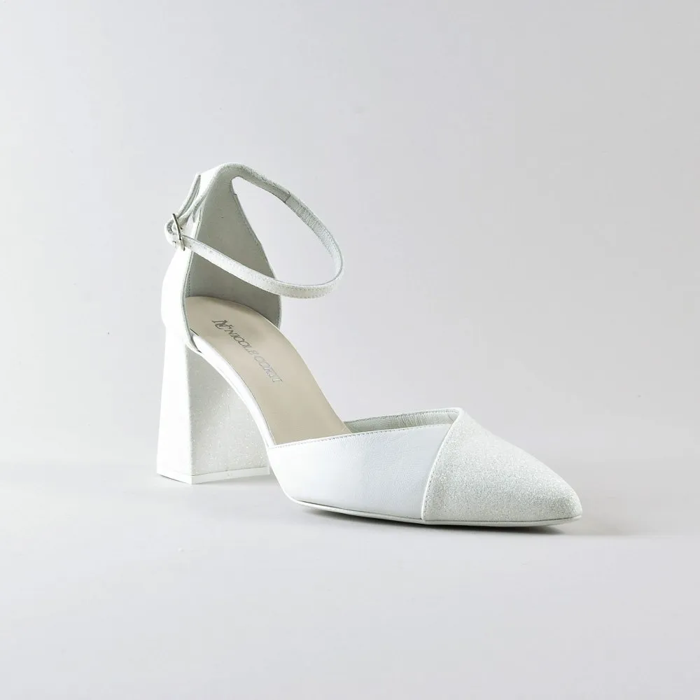 Ankle Strap Rosy 70mm – Nappa e Glitter Avorio - immagine 3