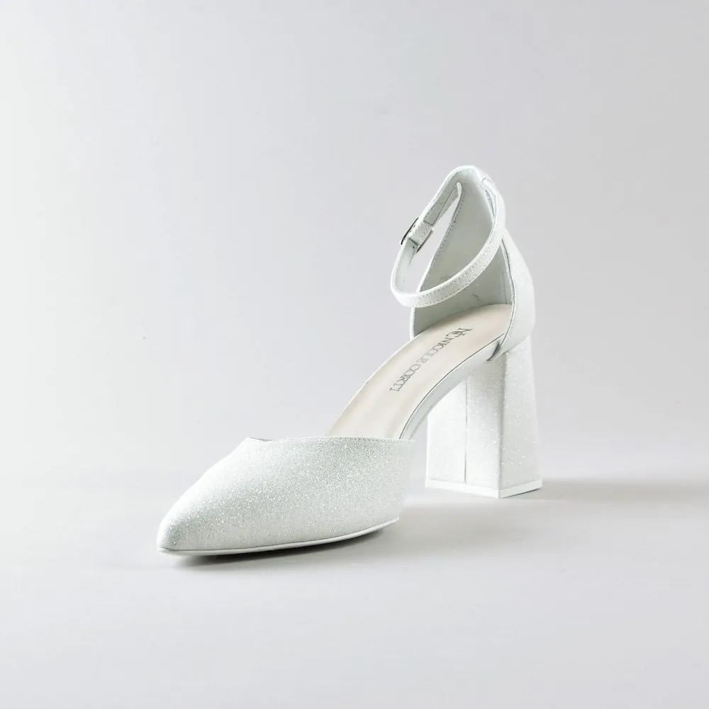 Ankle Strap Rosy 70mm – Nappa e Glitter Avorio - immagine 4