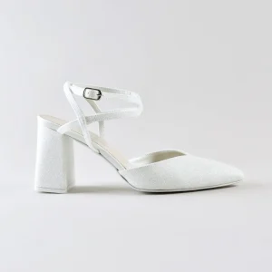 Ankle Strap Madame 70mm – Glitter Bianco