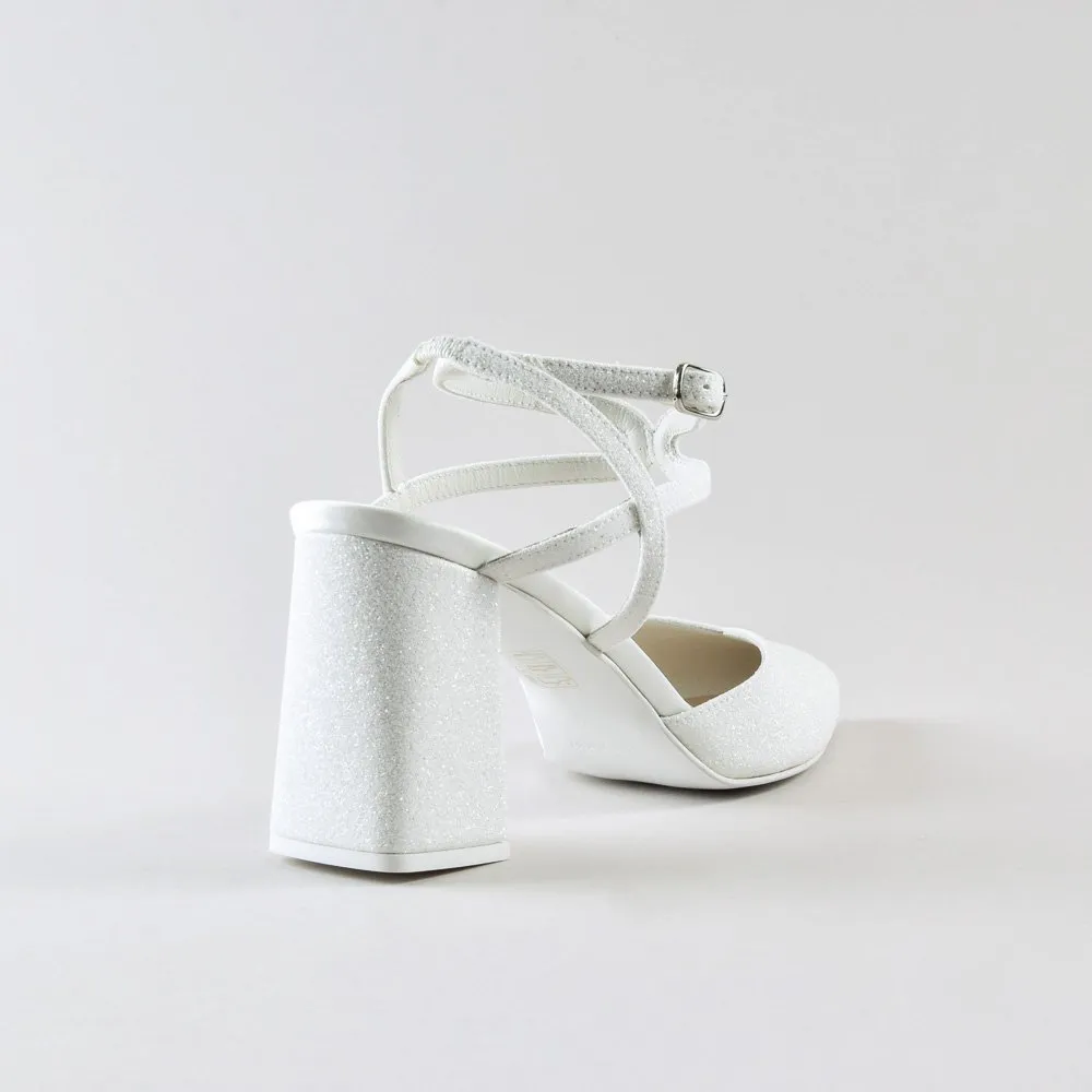 Ankle Strap Madame 70mm – Glitter Bianco - immagine 7