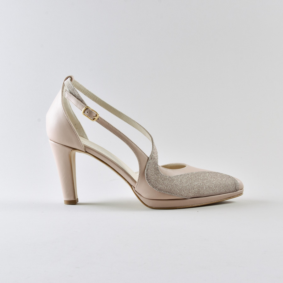 Ankle Strap Erika 80mm plateau – Nude