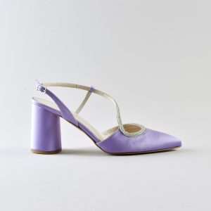 Slingback Myriam 70 mm – Satin Lilla