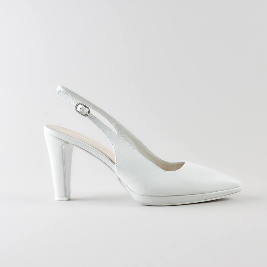 Slingback Dela 80pl mm – Nappa Avorio