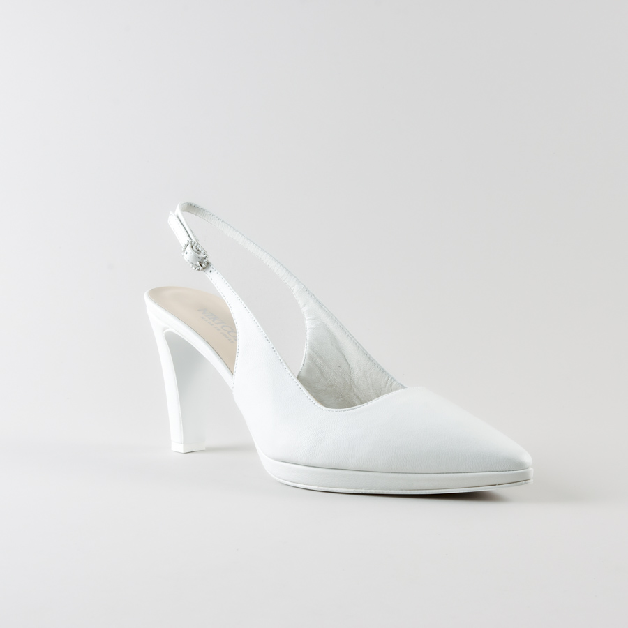 Slingback Dela 80pl mm – Nappa Avorio - immagine 3