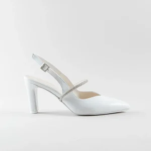 Slingback Luna 70 mm – Nappa Bianca e tube cry