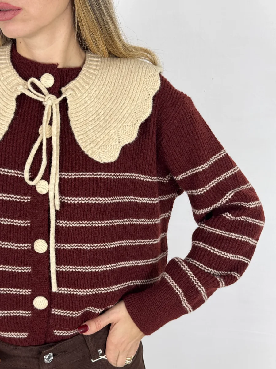 CARDIGAN SAMARA BORDEUAX - immagine 3