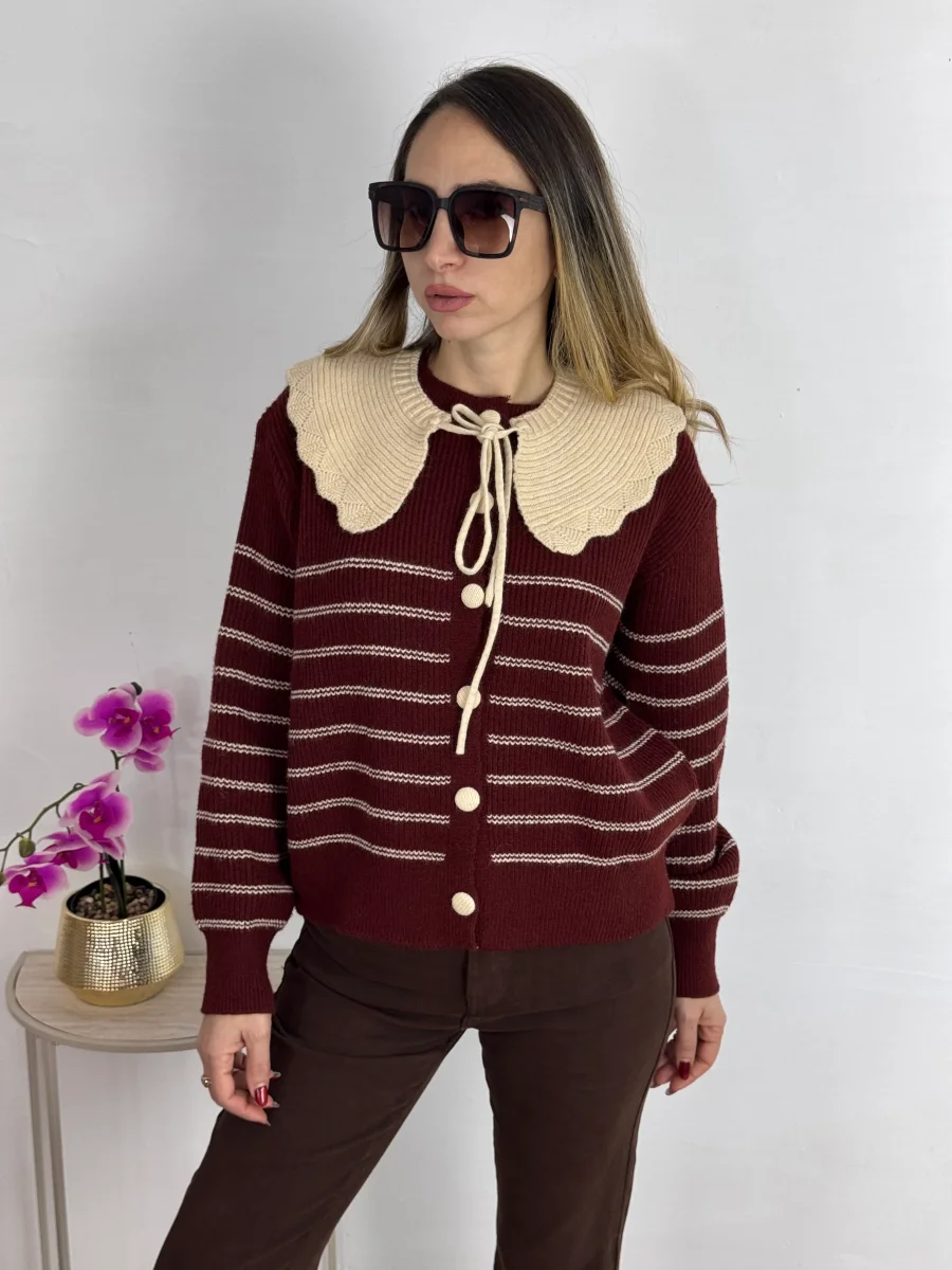 CARDIGAN SAMARA BORDEUAX - immagine 6