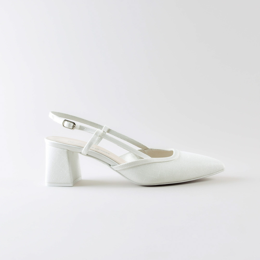 Slingback Reila 50mm – Satin e Galassia Avorio