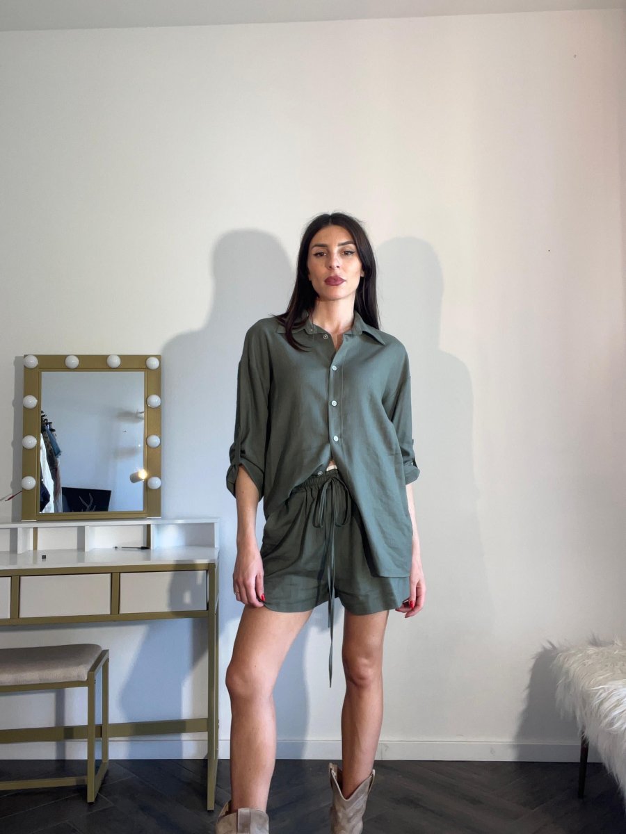 Completo viscosa lino con camicia over - immagine 3