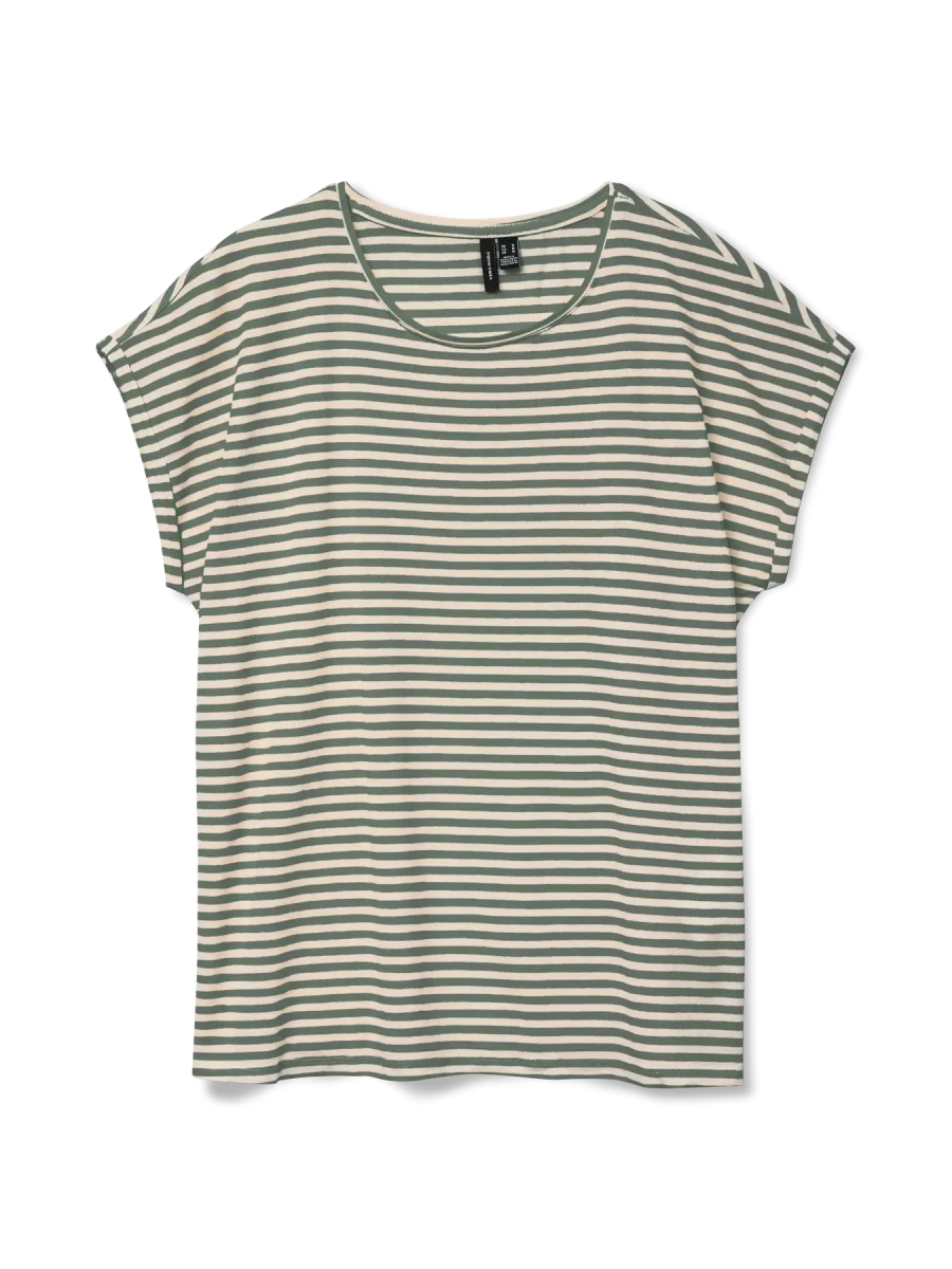 Vero Moda - T-shirt oversize a righe verde - immagine 6
