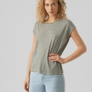 Vero Moda - T-shirt oversize a righe verde