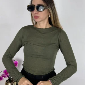 MAGLIETTINA MISTO CASHMERE VERDE