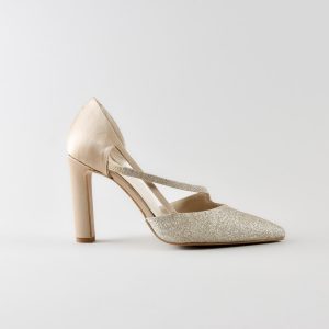 Décolleté Amy 90 mm in Glitter 018 e Satin