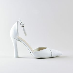 Ankle Strap Rosy 90 – Glitter e Nappa Bianca