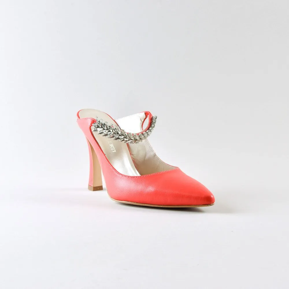 Sabot Letizia 90mm – Nappa Corallo - immagine 3