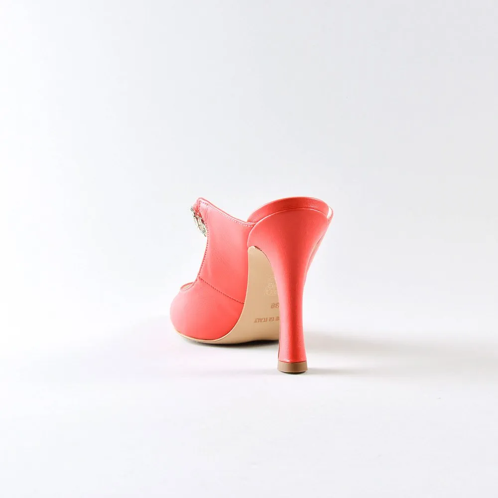 Sabot Letizia 90mm – Nappa Corallo - immagine 6