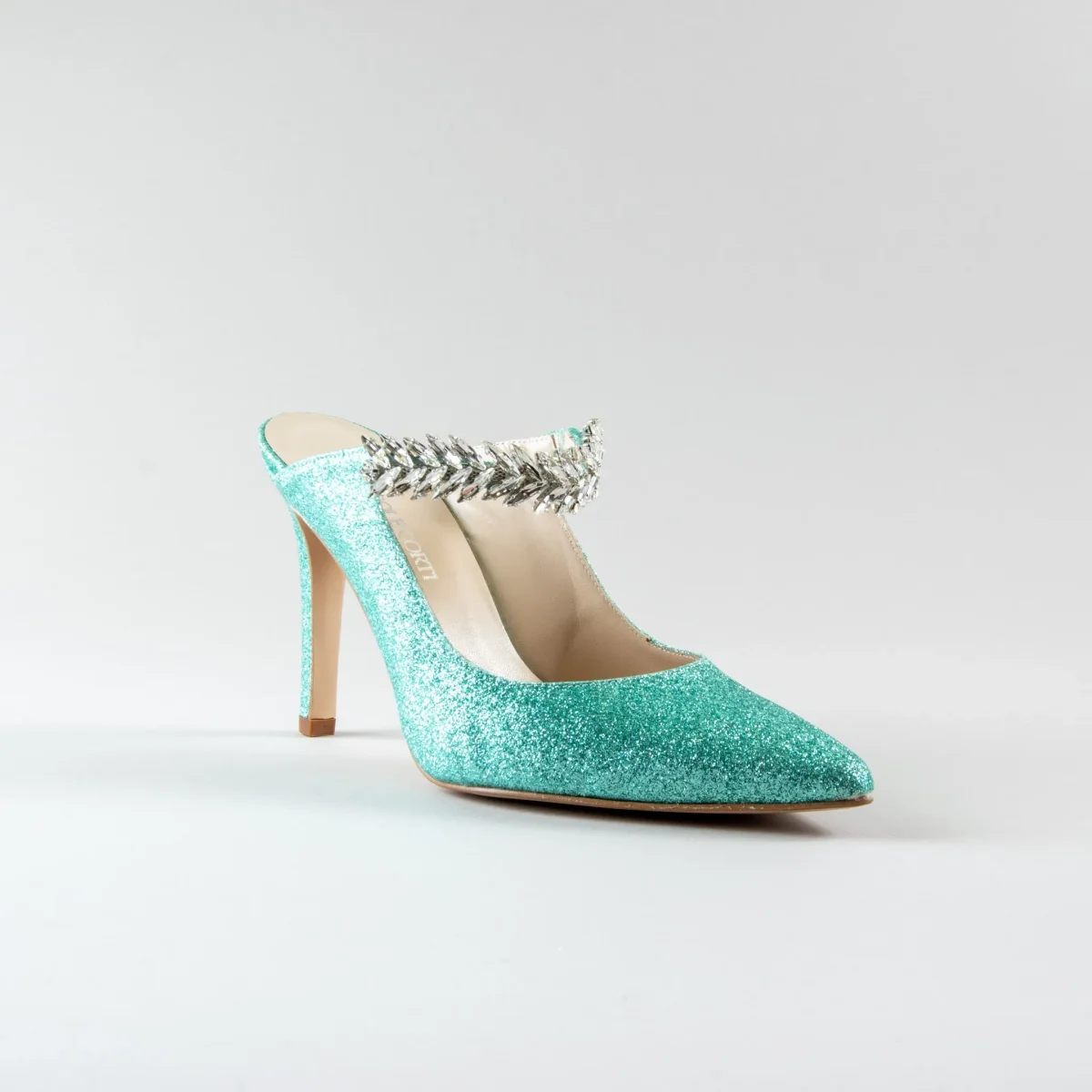 Sabot Letizia 90mm – Glitter Verde Acqua - immagine 3