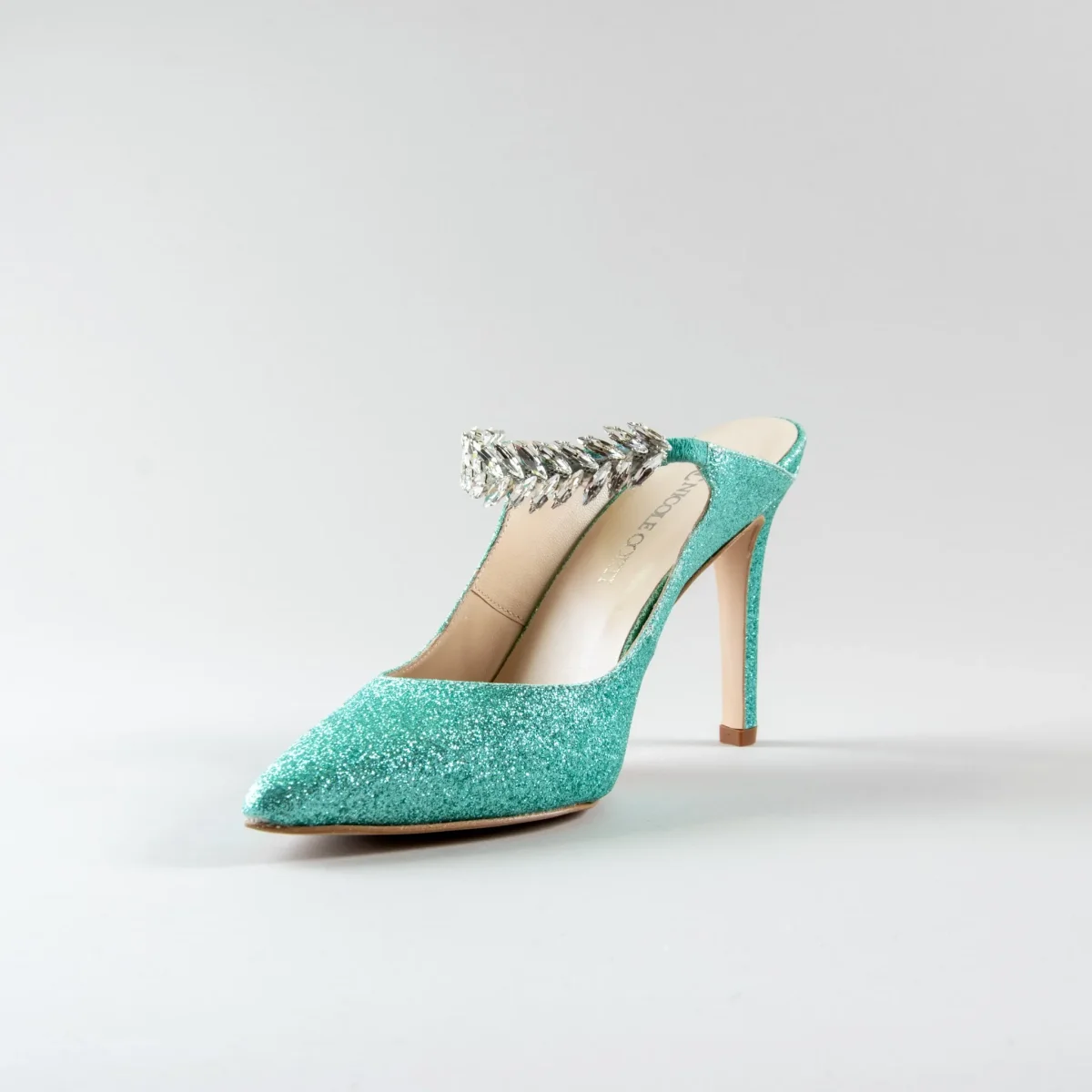 Sabot Letizia 90mm – Glitter Verde Acqua - immagine 4