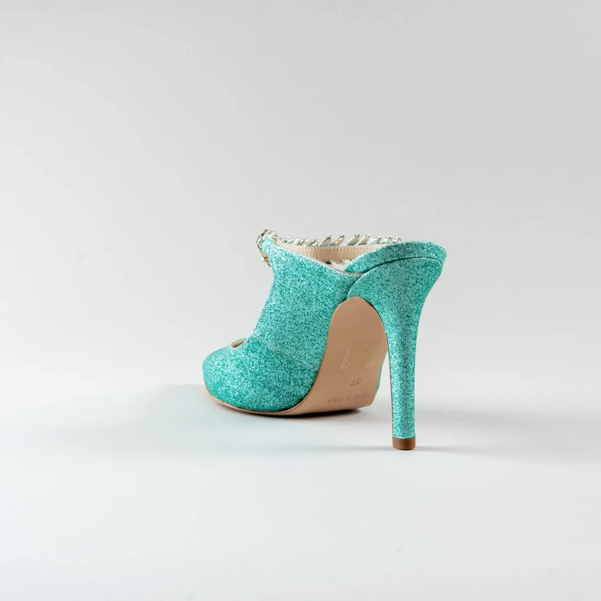 Sabot Letizia 90mm – Glitter Verde Acqua - immagine 6