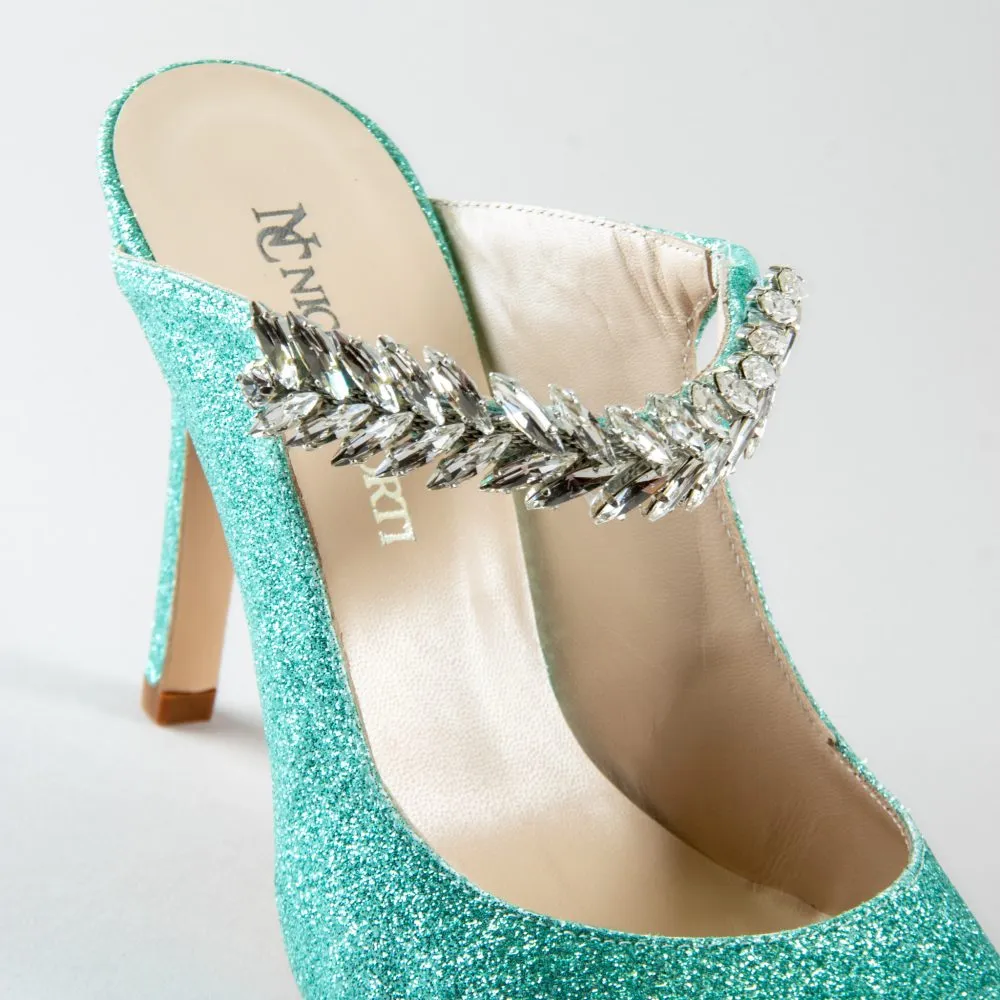 Sabot Letizia 90mm – Glitter Verde Acqua - immagine 8