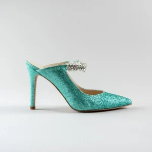 Sabot Letizia 90mm – Glitter Verde Acqua