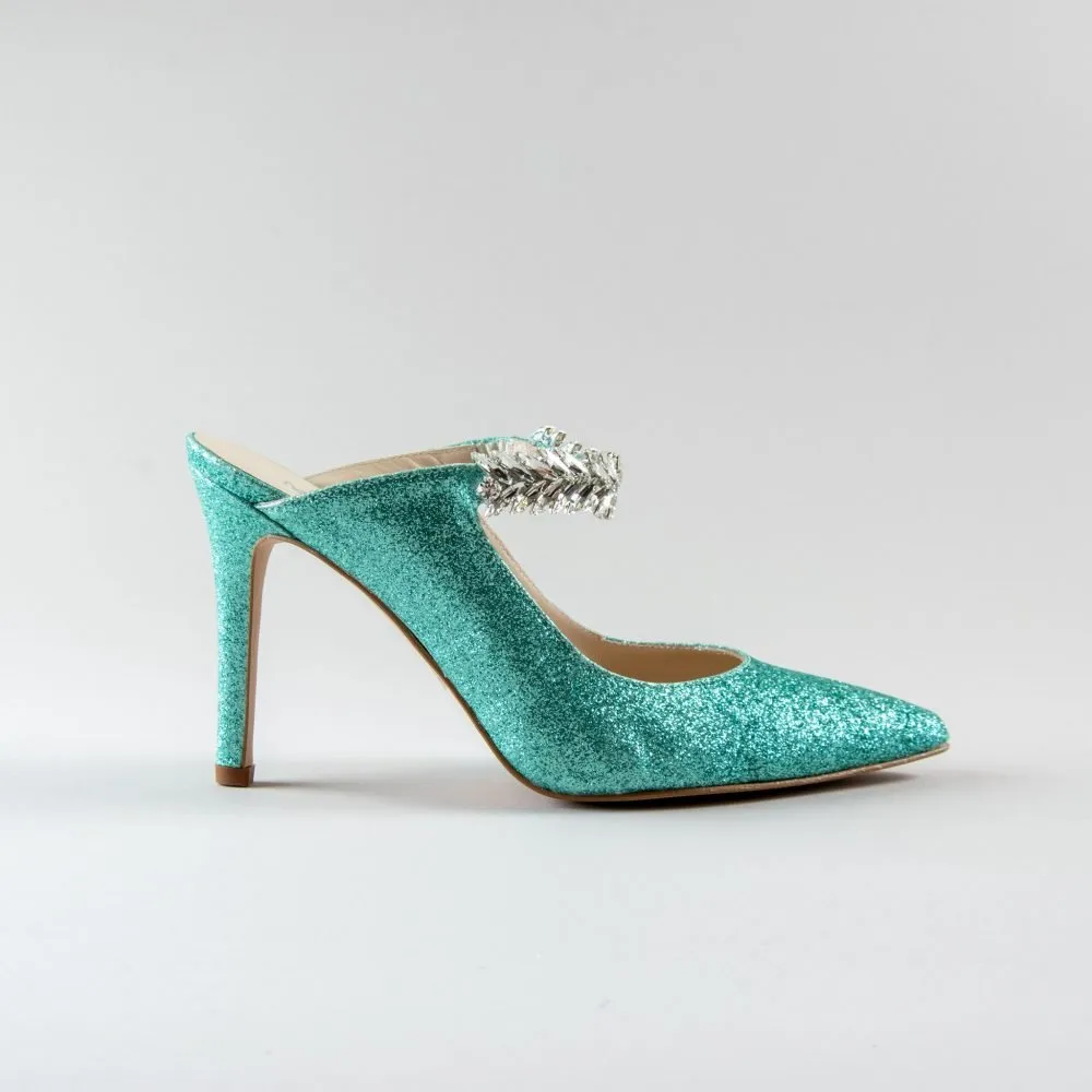 Sabot Letizia 90mm – Glitter Verde Acqua