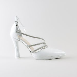 Ankle Strap Rosalia – Tacco 10cm con Plateau in Nappa Bianca