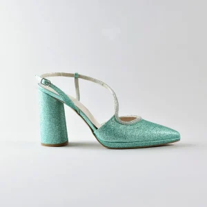 Slingback Miranda 100pl mm – Glitter Verde Acqua