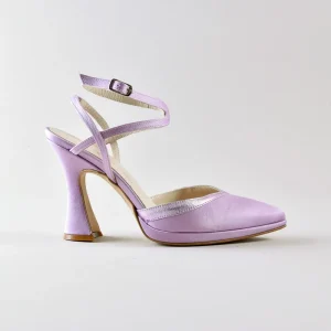 Slingback Myriam 100pl mm – Satin Lilla