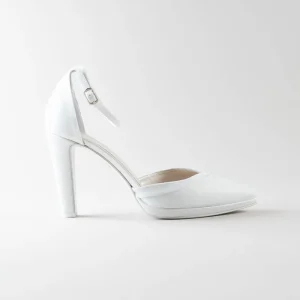 Ankle Strap Perla 100mm – Nappa Bianca e Glitter