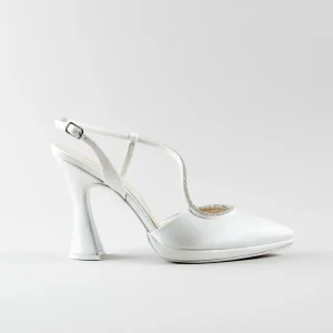 Slingback Miranda 100pl mm – Satin avorio