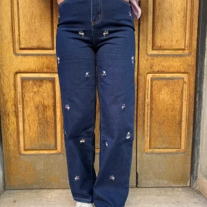 JEANS FIORELLINI DI PERLINE