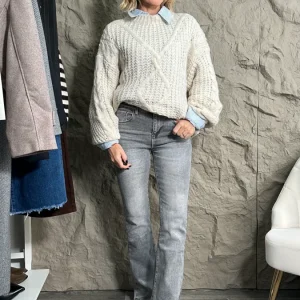 Jeans zampa -5kg push up grigio