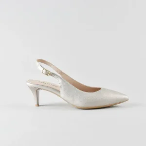 Slingback Lucy 50mm – Nappa Champagne