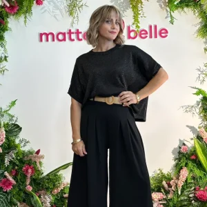 Maglia dolcevita lurex nera